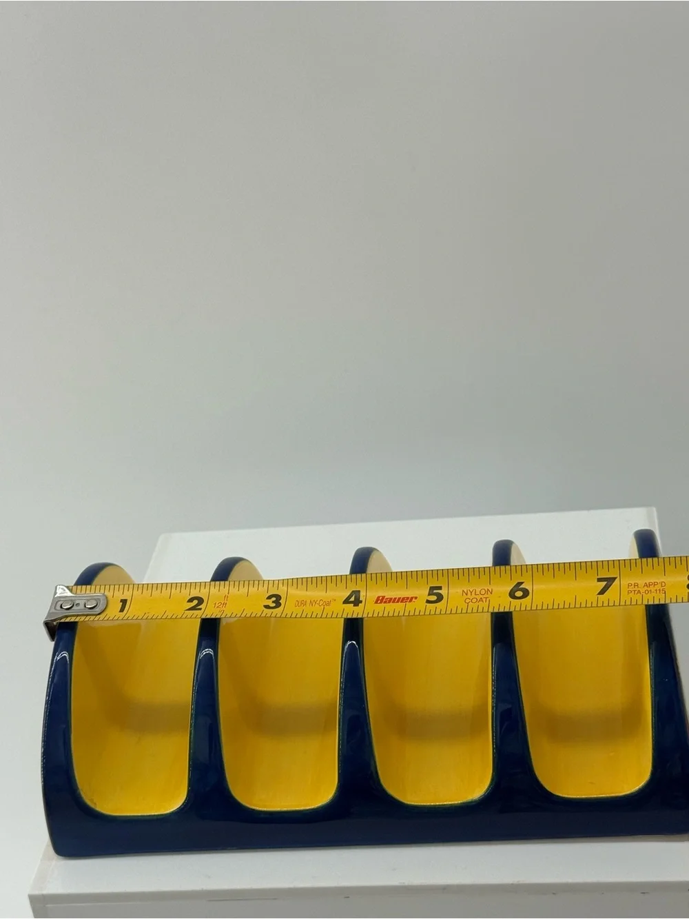 Hand-Painted Yellow and Blue Ceramic Bico Habana Ceramic Taco 🌮 Holder